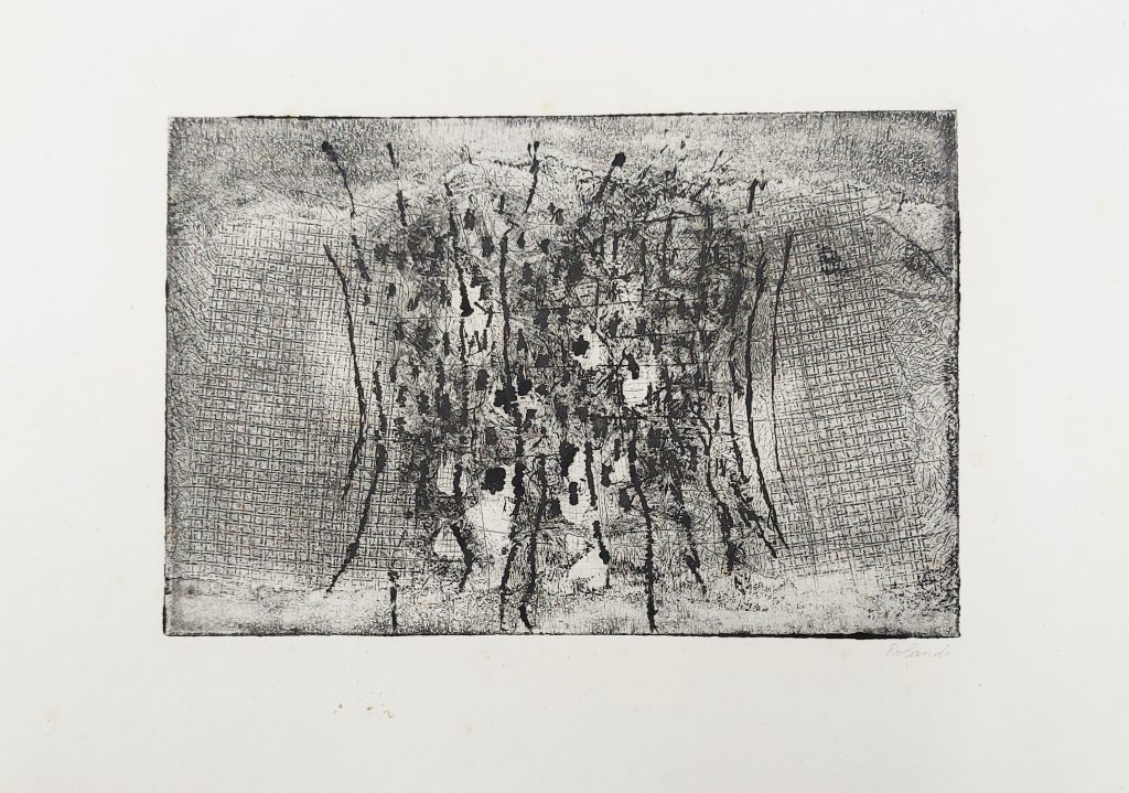 Maruja Rolando. Sin título, 1965. Aguafuerte y barniz blando. 17,7 x 25 cm.