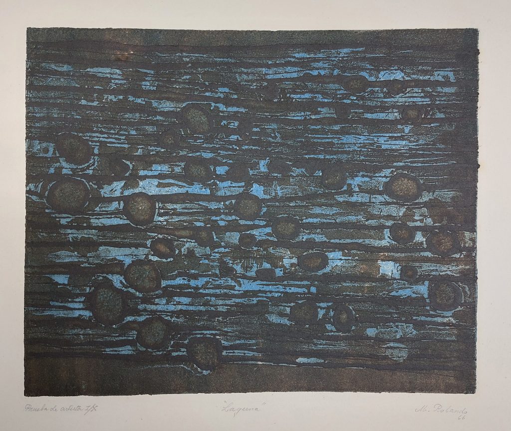 Maruja Rolando. Laguna, 1966. Prueba de artista I/X. Aguafuerte y aguatinta. 27,5 x 35,5 cm. Colección TAGA, Caracas.