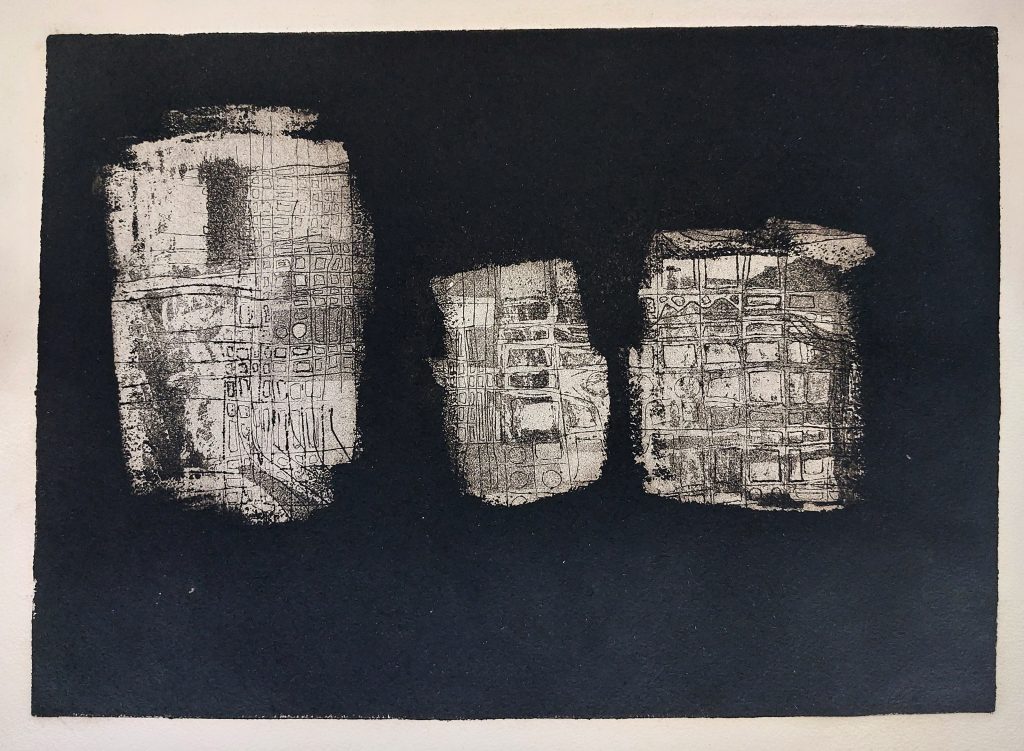 Maruja Rolando. Integrales, 1966. Aguafuerte y aguatinta. 24,9 x 32,7 cm. Colección TAGA, Caracas.