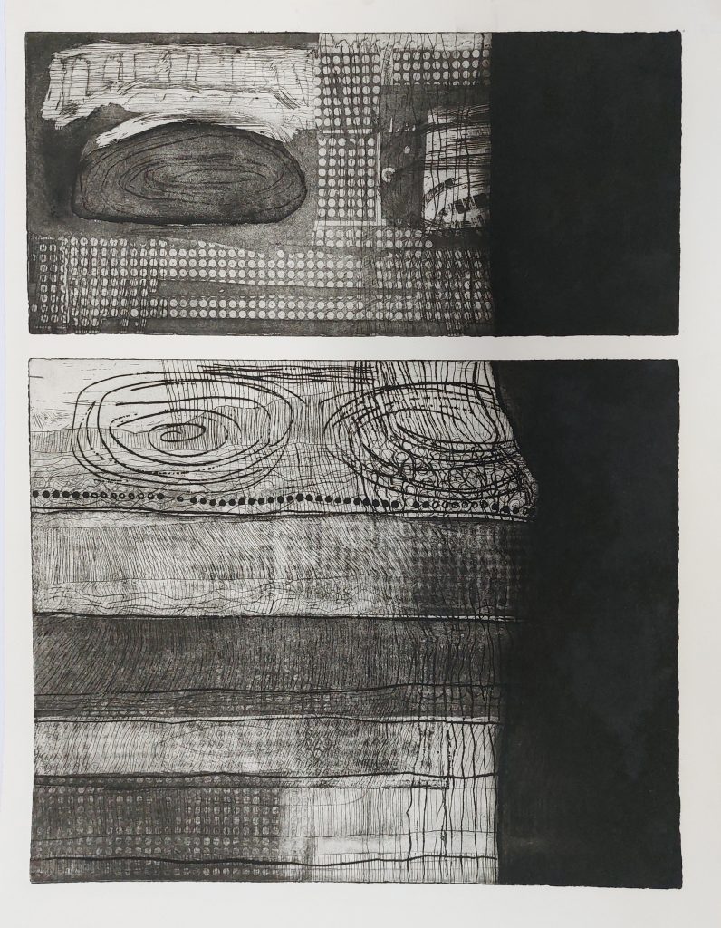 Maruja Rolando. Souvenir II, 1970. Aguafuerte, aguatinta y barniz blando. 64,5 x 49,5 cm. Colección TAGA, Caracas.