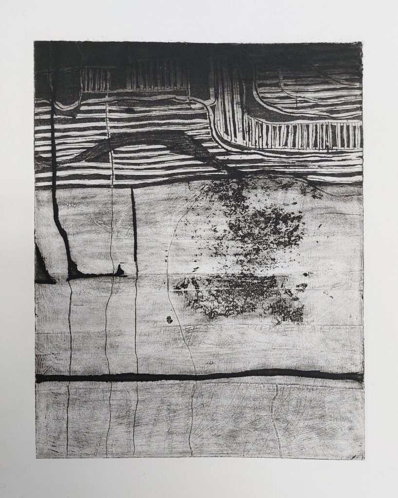 Maruja Rolando. Sin título, sin fecha [en investigación]. Aguafuerte, aguatinta y barniz blando. 41,2 x 35 cm. Colección TAGA, Caracas.