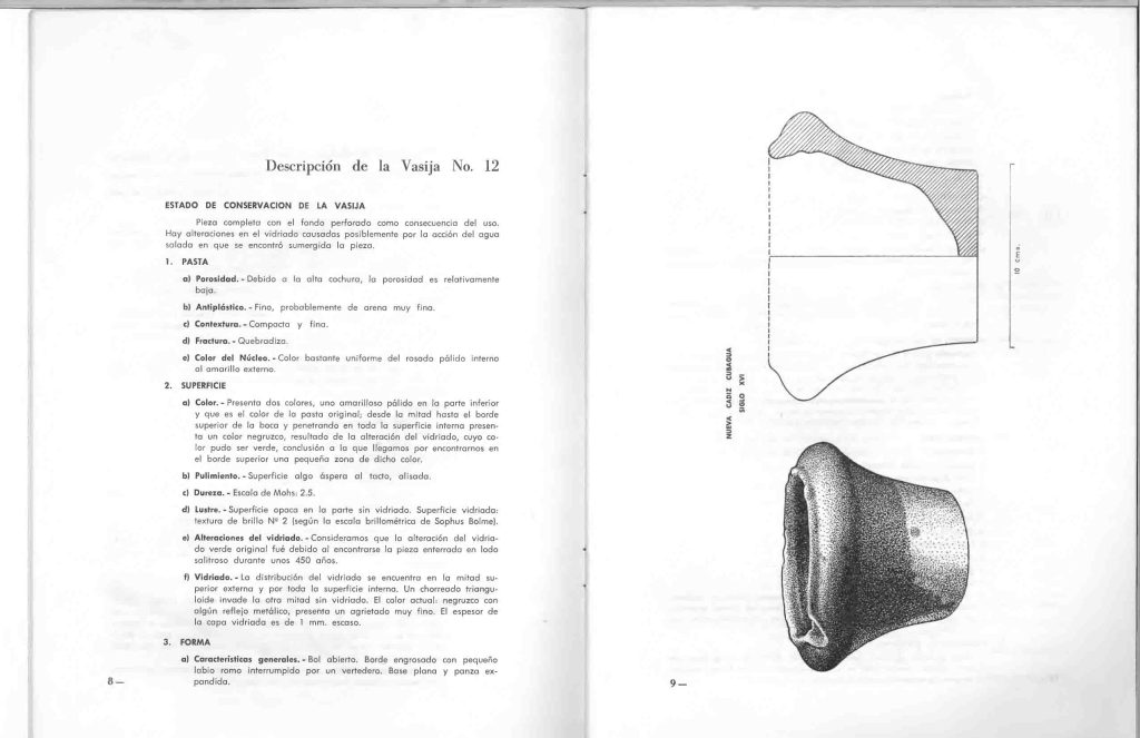 J.M. Cruxent y Maruja Rolando, “Tipología morfológica de tres piezas de cerámica. Nueva Cádiz, Isla de Cubagua”, Boletín Informativo IVIC nº 2, Caracas, 1961. pp. 7-19
