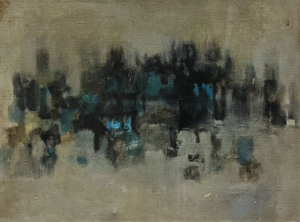 Maruja Rolando. Ciudad II, 1965. Óleo sobre tela. 27 x 35,5 cm
