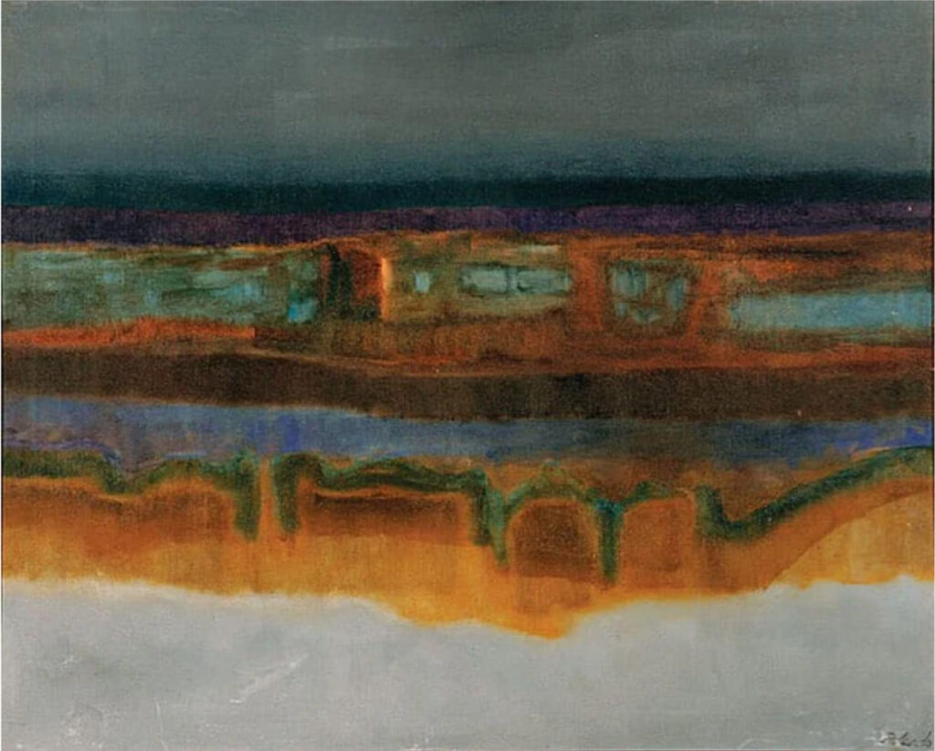 Maruja Rolando. Delos revisitado, 1966. Óleo sobre tela. 64 x 80 cm. 