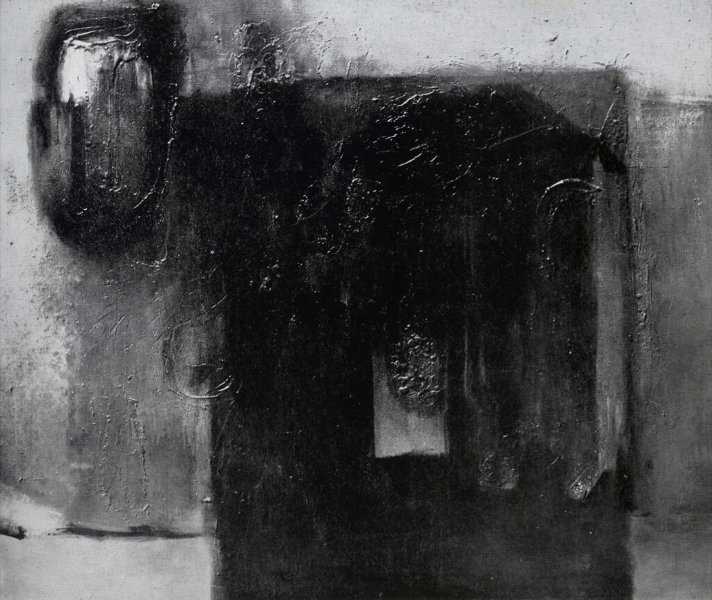 Maruja Rolando. Simbiosis cromática. 1963. Mixta sobre tela. 100 x 120 cm. Esta obra formó parte de la segunda exhibición individual de la artista en el Museo de Bellas Artes de Caracas, en 1963.