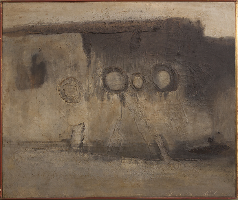 Maruja Rolando. Soledad tercera. 1963. Mixta sobre tela. 100 x 120 cm. Esta obra formó parte de la segunda exhibición individual de la artista en el Museo de Bellas Artes de Caracas, en 1963.