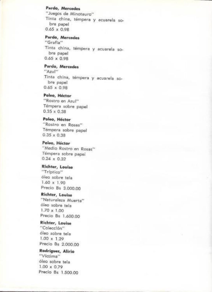 Pintura contemporánea venezolana [catálogo], Museo de Arte Moderno de Bogotá, Bogotá, 1963. Imágenes de catálogo extraídas de: MENDIETA, Alexandra, “Coleccionismo público de arte moderno en Colombia (1948- 1965): los casos del Museo Nacional y el Museo de Arte Moderno de Bogotá” (tesis doctoral, Universidad Autónoma de Madrid, 2018), p. 243. Tomado de: https://repositorio.uam.es/entities/publication/d7da2b33-f0a4-4789-9aae-f0a40a4edfd6