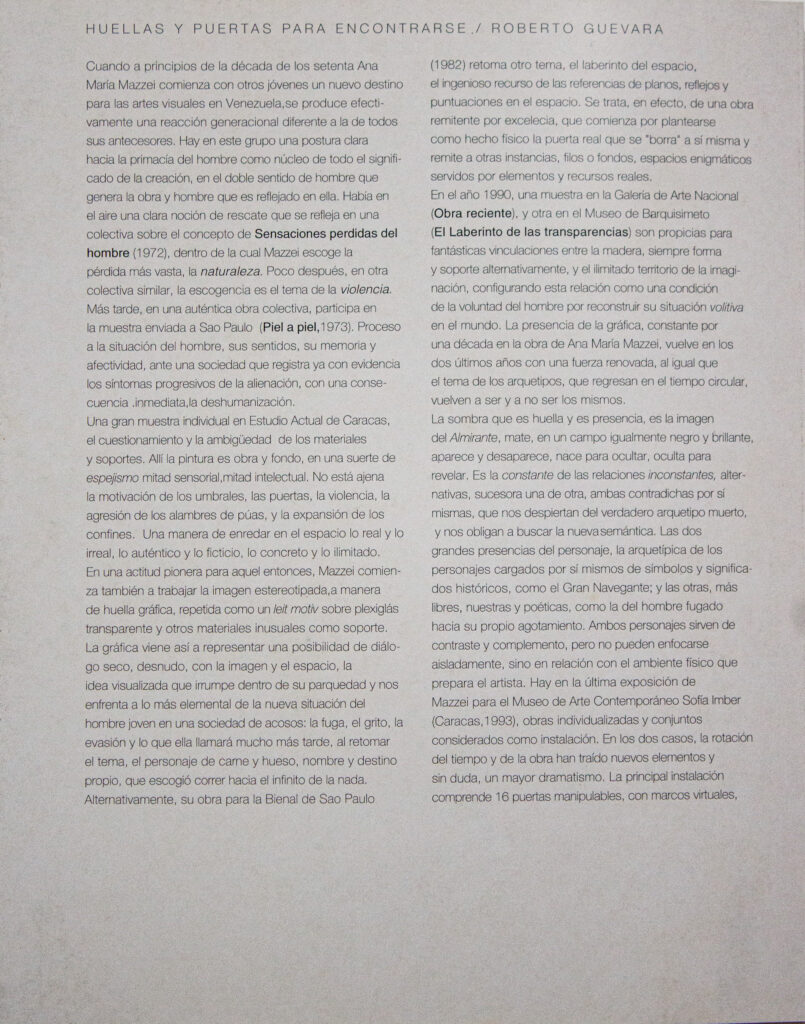 Natura [catálogo de exposición]. Caracas, Museo de Arte Contemporáneo Sofía Ímber, 1993