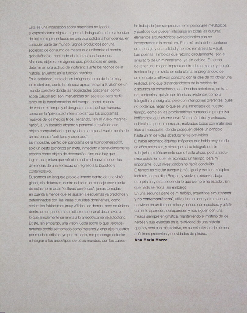 Natura [catálogo de exposición]. Caracas, Museo de Arte Contemporáneo Sofía Ímber, 1993