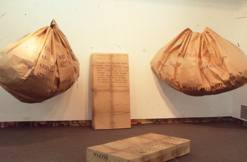 Ana María Mazzei, Cajas de pensamientos, 1979. Instalación presentada en la exposición colectiva Once tipos, en la Sala Mendoza, agosto de 1979