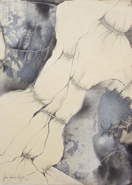 Ana María Mazzei. Sin título, 1977. Serigrafía, grafito y lápiz sobre papel. 70 x 50 cm