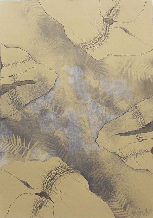 Ana María Mazzei. Sin título, 1977. Serigrafía, grafito y lápiz de color sobre papel. 70 x 50 cm