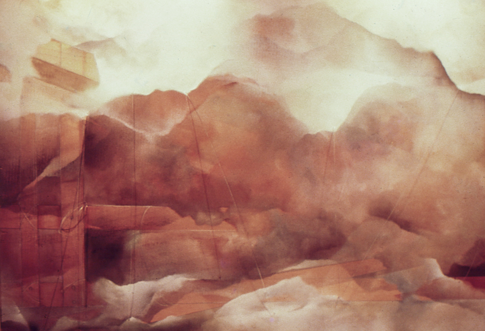 Ana María Mazzei, Madera, 1978. Óleo, serigrafía y acrílico transparente sobre madera de cedro, 180 x 110 cm. Colección Fundación Museos Nacionales, Galería de Arte Nacional.